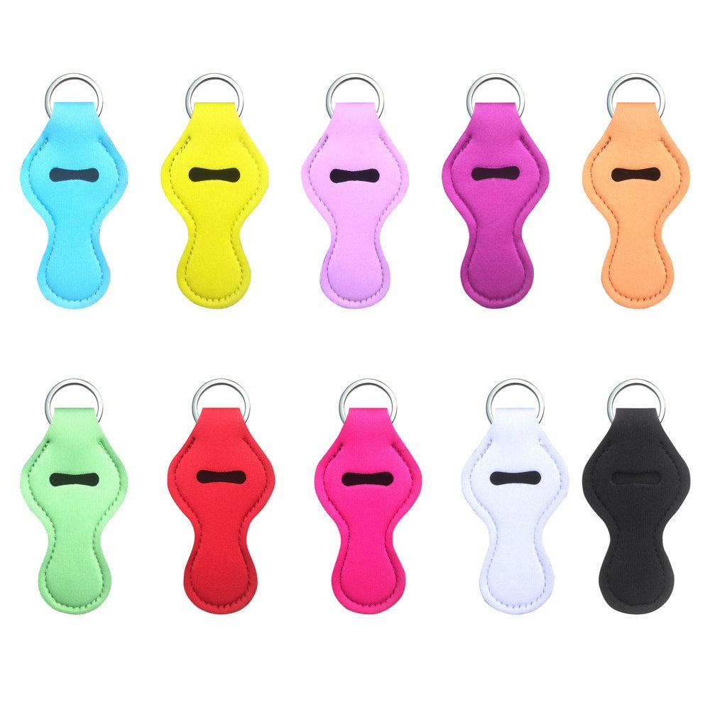 Neoprene Chapstick Lipstick Holder Keychain Soft Durable Easy Access