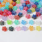 Plating AB Colored Floret Resin Beads 7mm Transparent 100pcs 3