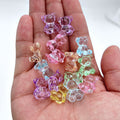 Transparent Bear Bunny Acrylic Beads 18-24mm Candy Colors 10pcs 2