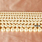 Pearl Glass Beads Round 5-12mm Yellow Imitation 10pcs 10
