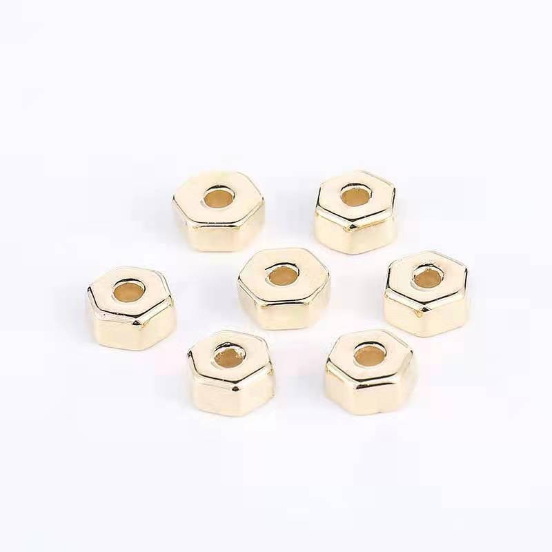 Hexagonal CCB Plastic Spacer Acrylic Beads 6mm Metallic Silver 200pcs 6
