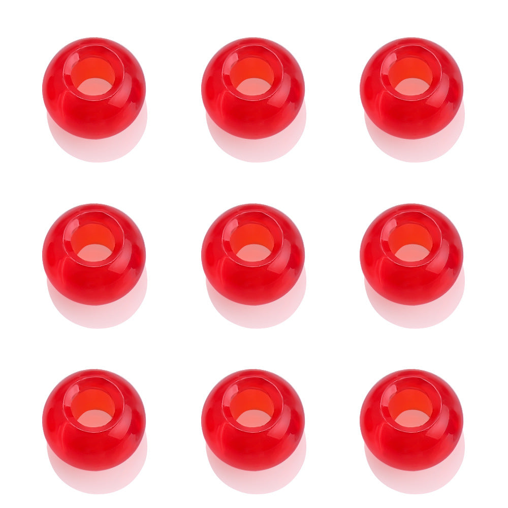 Glass Spacer Beads 14mm Colorful Smooth Large Hole 20pcs 9