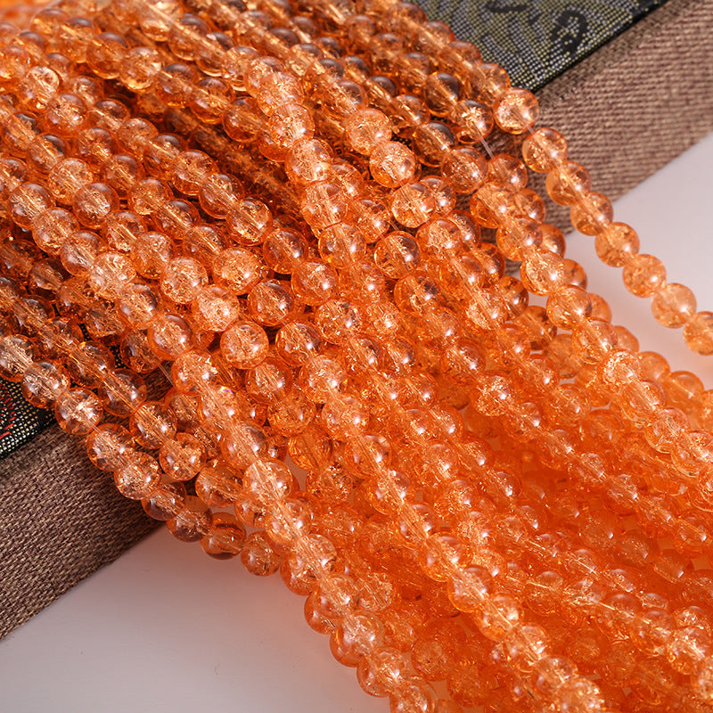 Electroplated Crackle Glass Beads 8mm Vibrant Mixed Colors 10 Strands 6