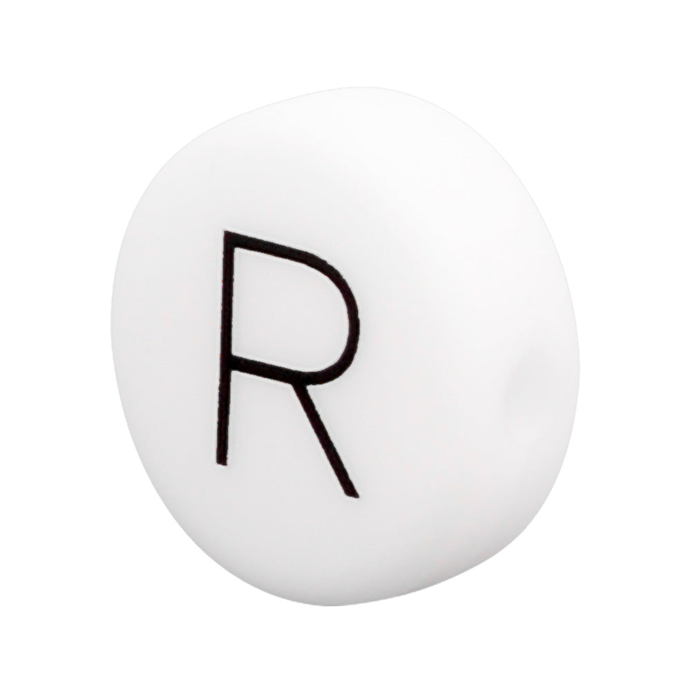 12mm Silicone Letter Beads Flat Round Alphabet Options 20pcs 22