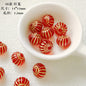 Vintage Flower Oval Acrylic Beads Transparent Gold Accents 1pc 10