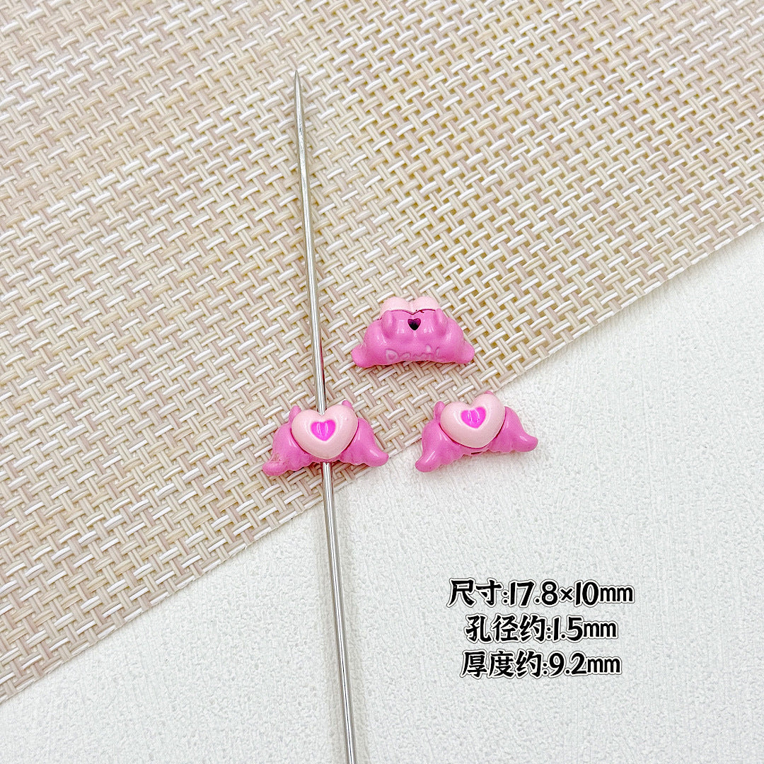 Devil Heart and Kitten Flower Metal Beads 17/15mm Baking Painted 18pcs 11