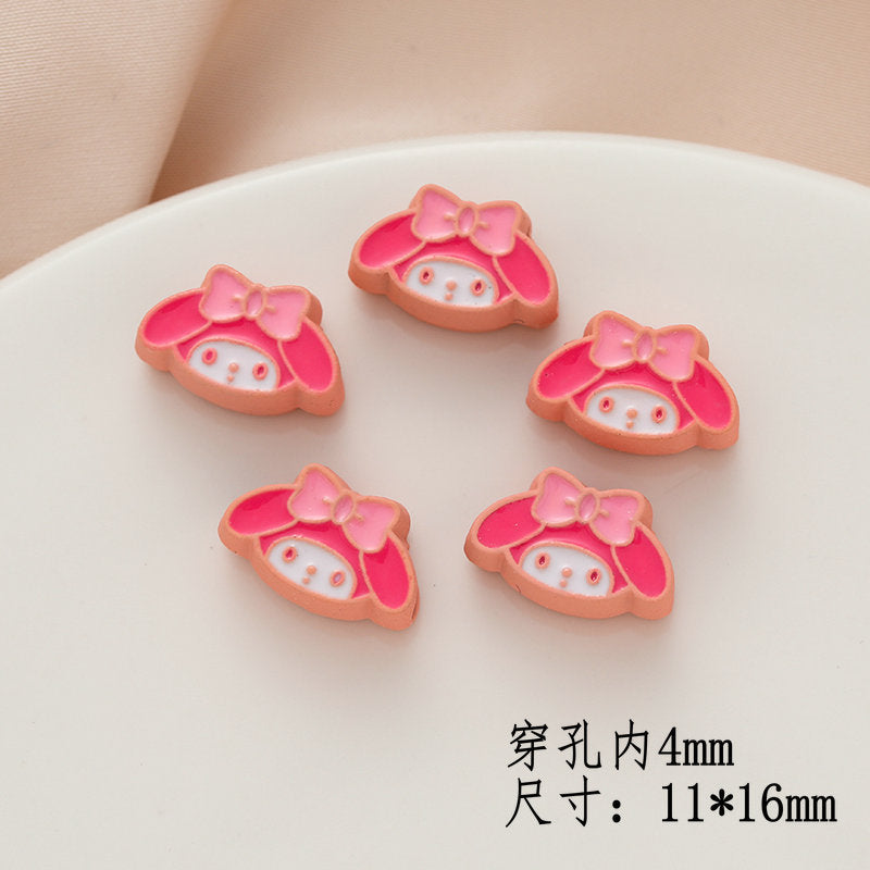 Cartoon Character Metal Beads Painted Enamel Alloy 10pcs 19