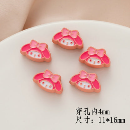 Cartoon Character Metal Beads Painted Enamel Alloy 10pcs 19