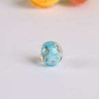 Lampwork Glass Beads Round 8 10 12mm Luminous Porcelain Gold Foil 5pcs 3