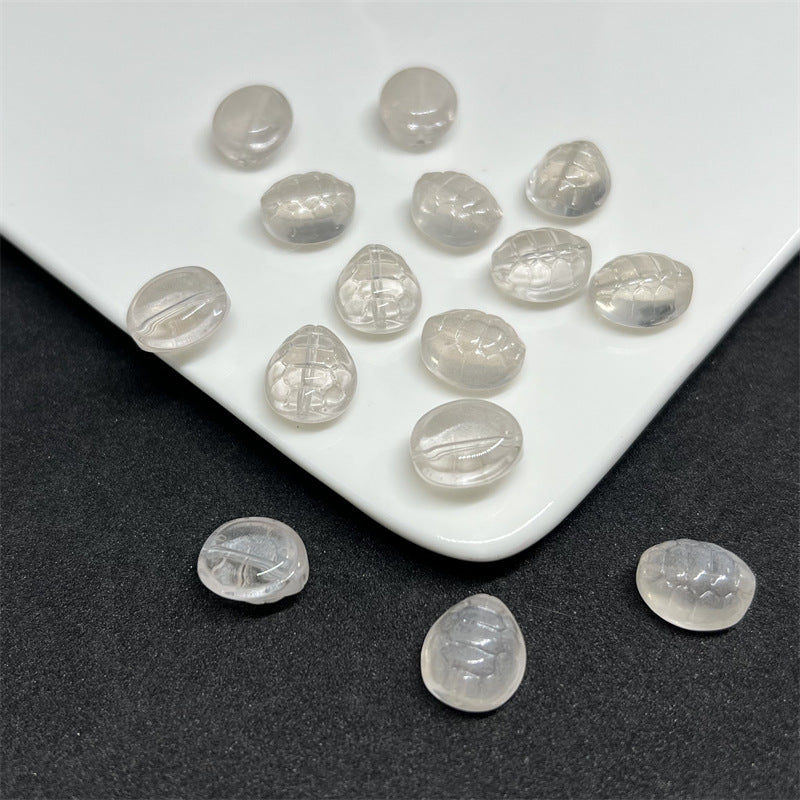 Small Turtle Glass Beads 10x12mm Transparent Assorted Colors 100pcs 12