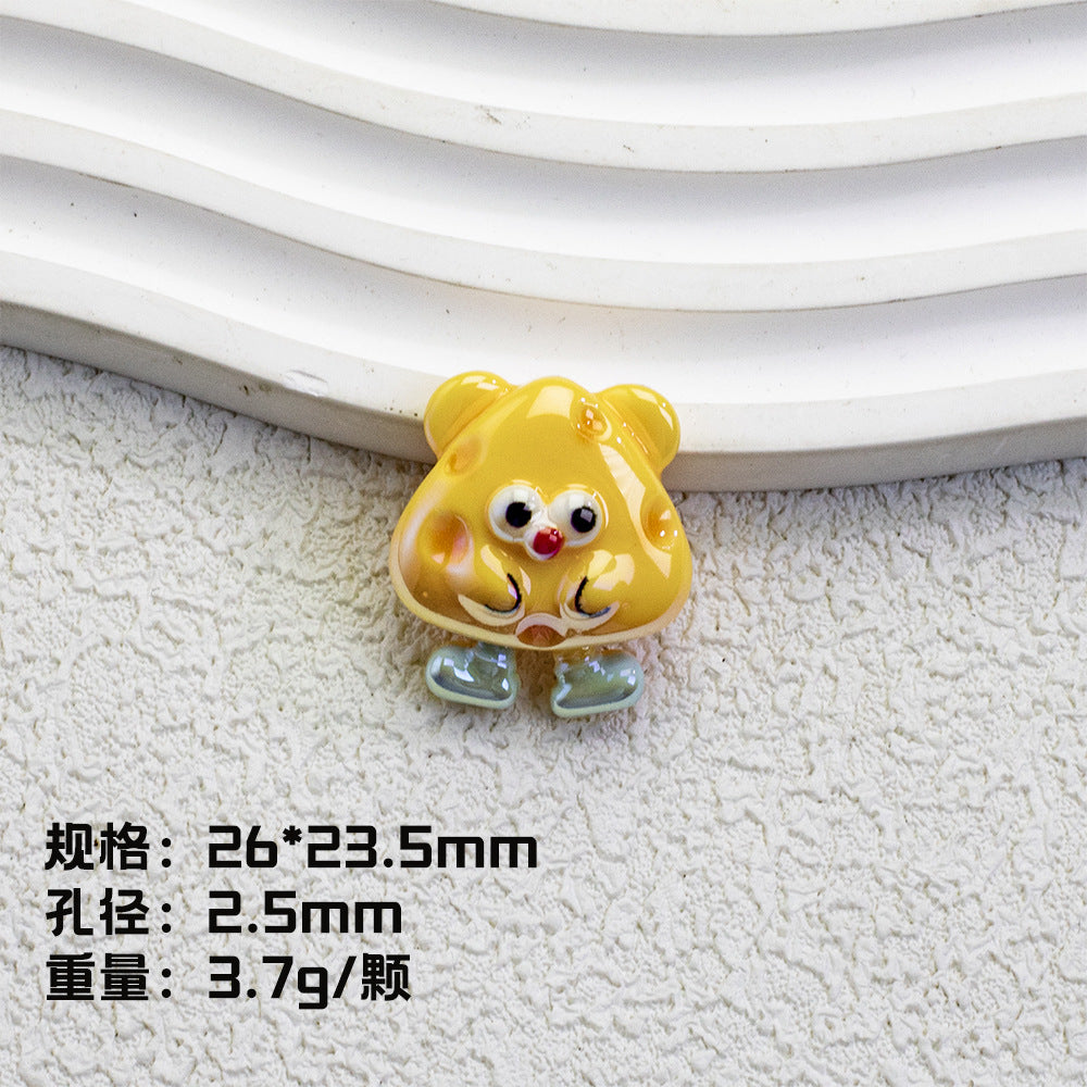 Plating Personified Food Resin Beads Glossy Mixed Colors 20pcs 6