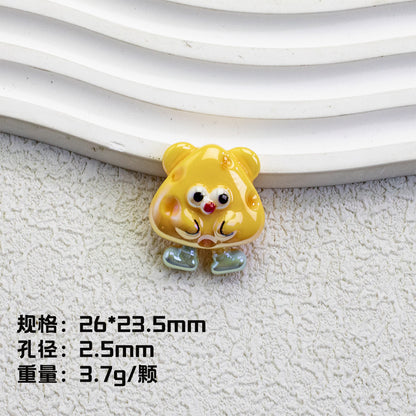Plating Personified Food Resin Beads Glossy Mixed Colors 20pcs 6