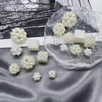 Imitation Pearl Geometry Acrylic Beads 8-15mm ABS Plastic 30pcs