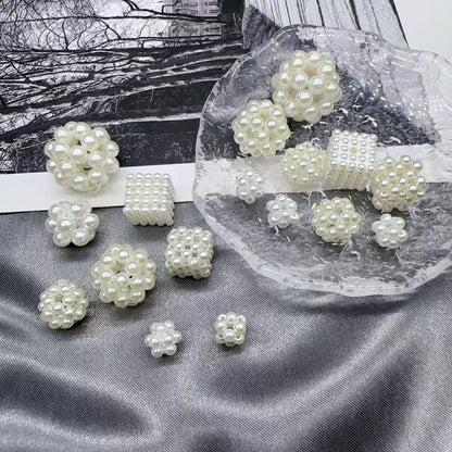 Imitation Pearl Geometry Acrylic Beads 8-15mm ABS Plastic 30pcs