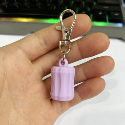 Silicone Chapstick Keychain Caps Crown Striped Smooth Shapes 3pcs 16
