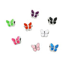 Butterfly Enamel CCB Plastic Acrylic Beads 11mm 50pcs