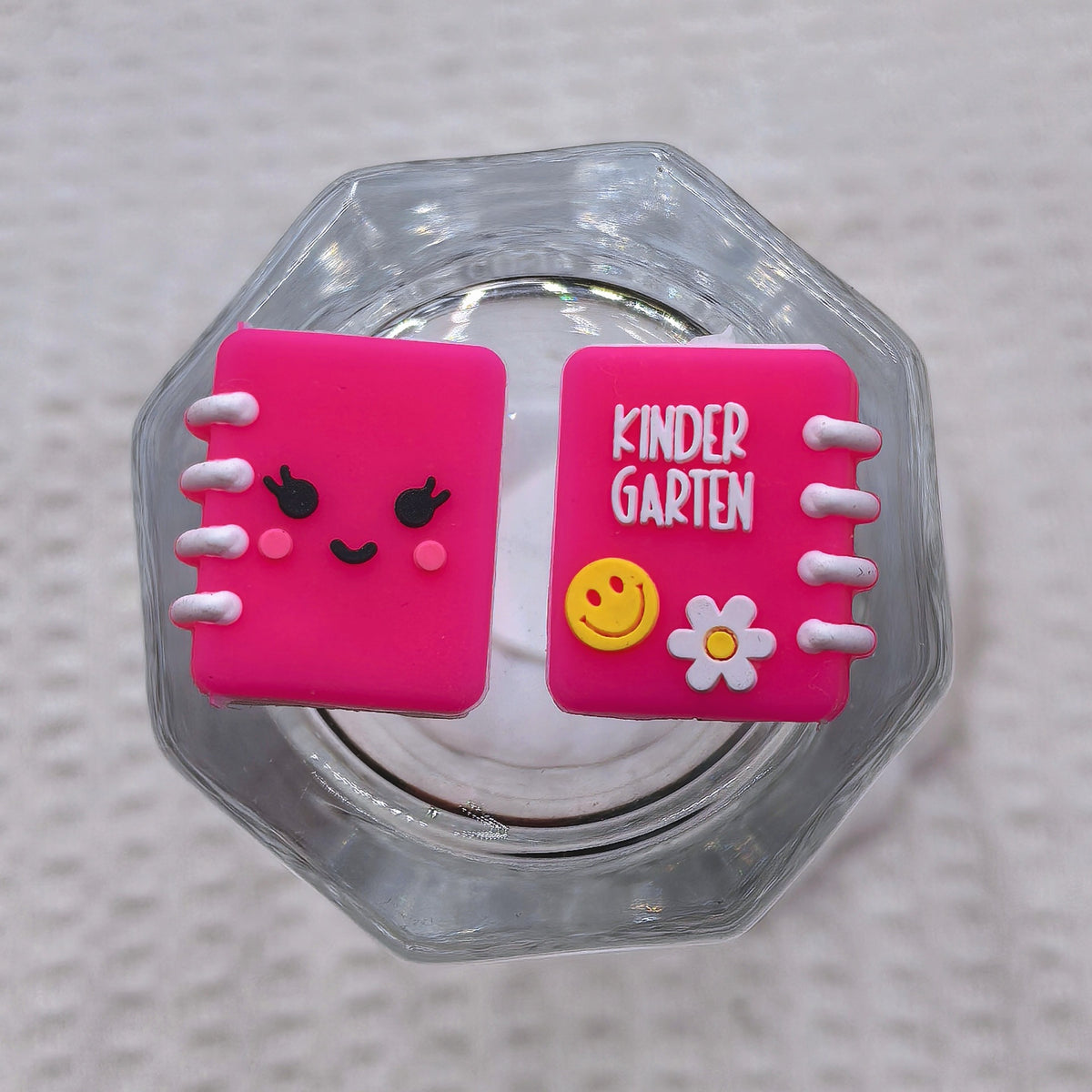 Silicone 3D Focal Beads Kindergarten Smiley Flower Book Spiral Binding 20pcs 6