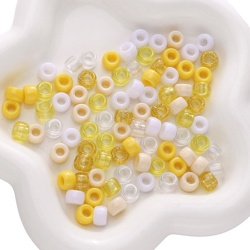 Mixed Style Pony Beads Acrylic 9mm Colorful Assorted 200pcs 9