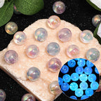 Transparent Round Acrylic Beads 12mm Powder Glitter Glow In The Dark 100pcs