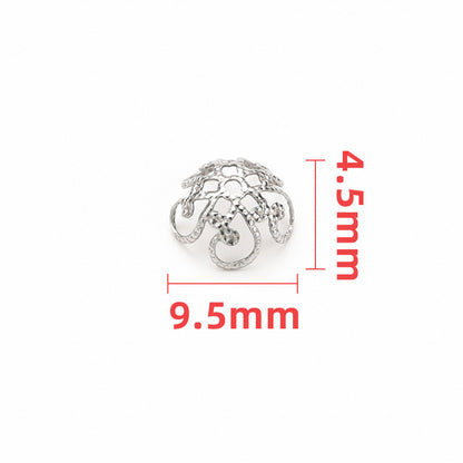Stainless Steel Flower Metal Beads Vintage Style Bead Caps 100pcs 14