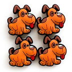 Silicone Focal Beads Puppy Tongue Out Sitting Pose 20pcs