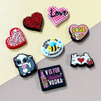 Silicone Focal Beads Valentine Roses Heart Shaped 20pcs 2