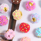 Floral Bubblegum Beads 20mm Buzzing Bee Resin Rhinestone 5pcs 3