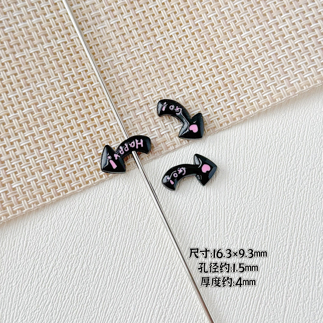 Arrow Metal Beads 29mm and 16mm Multi-Hole Enamel Painted 10pcs 23