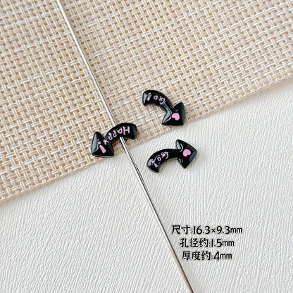 Arrow Metal Beads 29mm and 16mm Multi-Hole Enamel Painted 10pcs 23