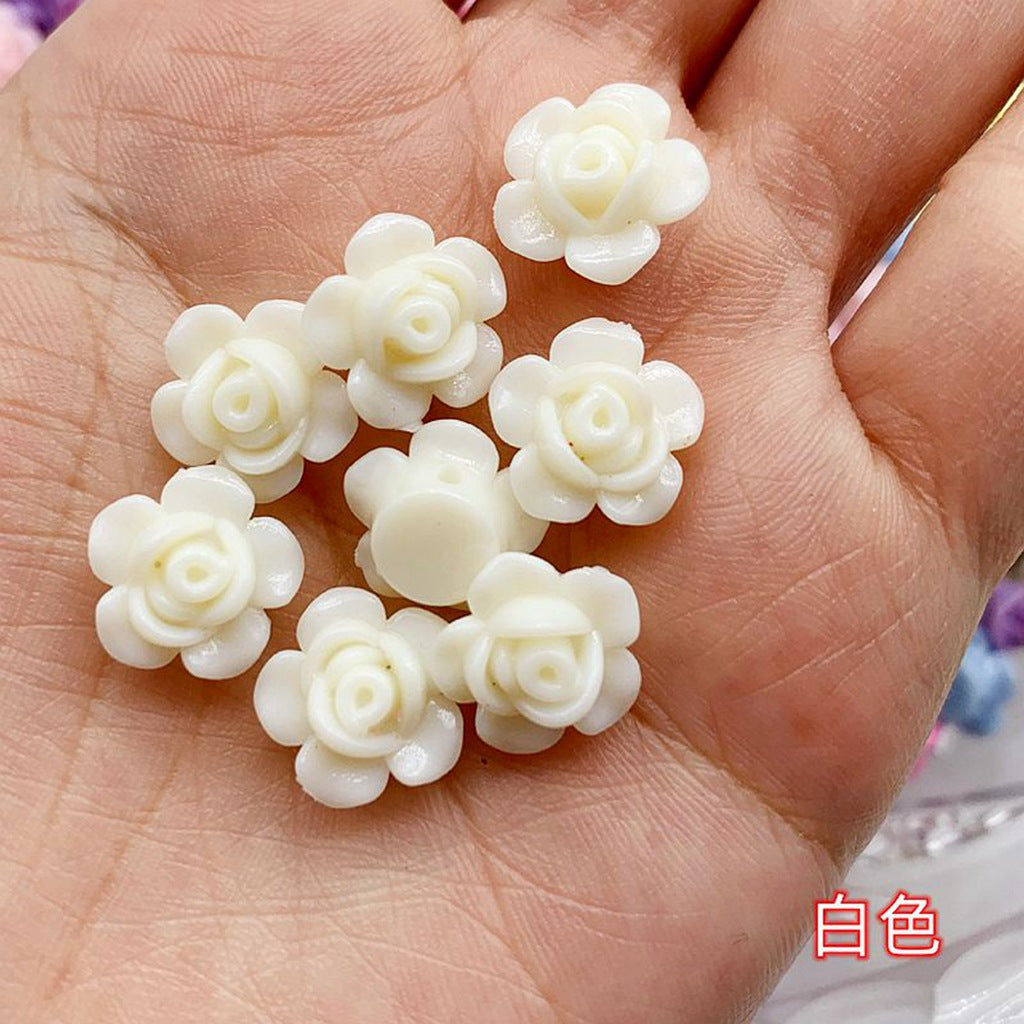 Japanese Camellia Acrylic Beads 12mm Pastel Colors 100pcs 17