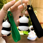 PVC Bamboo Panda Keychain Soft Rubber Cute Animal Charm 3