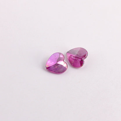 Plating Faceted Heart Acrylic Beads 13mm Transparent AB Colored 100pcs 7