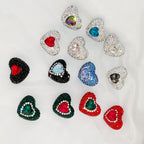 Rhinestone Heart Clay Beads 24mm Colorful Sparkling 6pcs 2