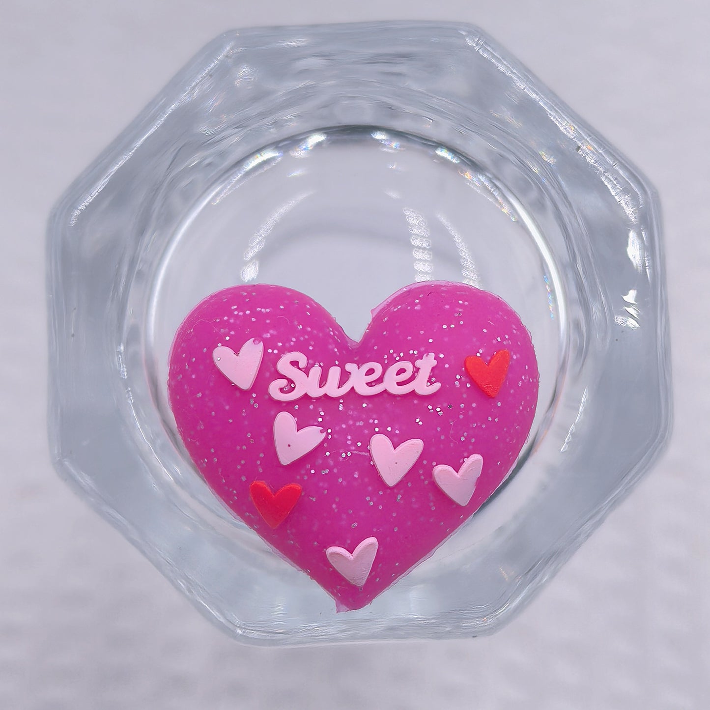 Silicone 3D Focal Beads Valentine Love Heart Raised Sweet Script 20pcs 7