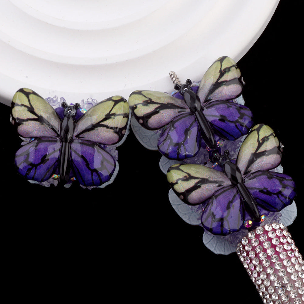 Vintage Radiant Butterfly Resin Beads 35mm Detailed Colorful 2pcs 11