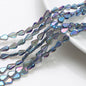Electroplated Melon Seed Glass Beads 8mm 11mm Teardrop Iridescent 30pcs 8
