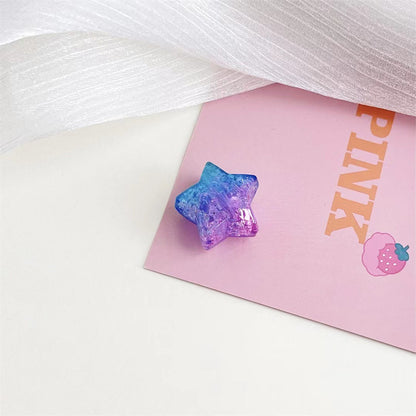 Gradient Faceted Crackle Star Acrylic Beads 21mm Colorful Mixed 100pcs 7