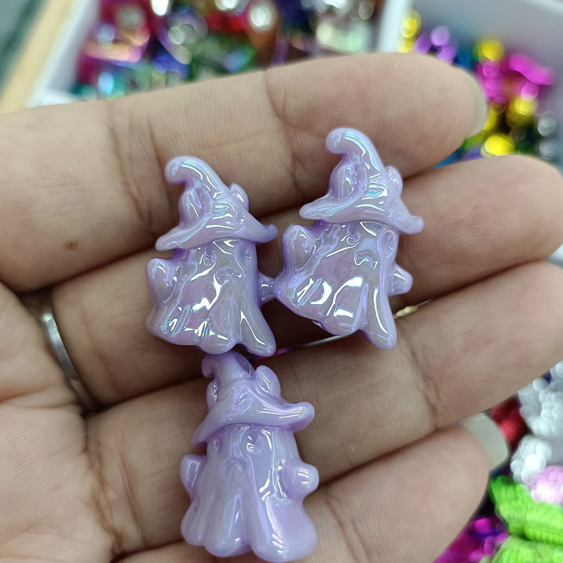 UV Plating Ghost Acrylic Beads 16x22mm Glossy Colorful 100pcs 2
