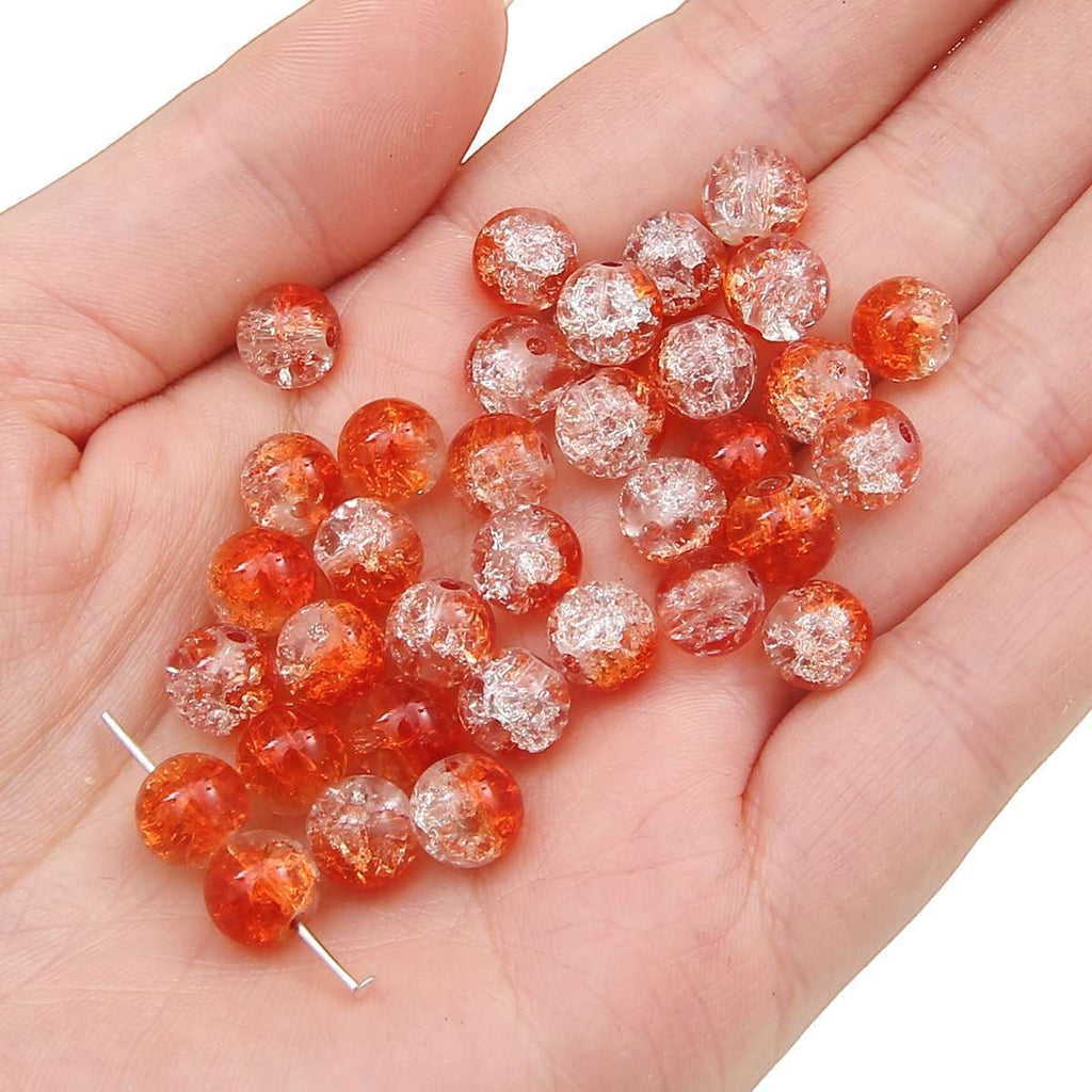 Crackle Round Glass Beads 10mm Assorted Colors 40pcs 16