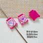 Square Teddy Bear and Luggage Metal Beads 12mm Colorful Painted 10pcs 11