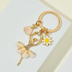 Alloy Dance Girl Keychain Ballet Ballerina Rhinestone Pink Dress 3