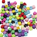 Square Acrylic Beads 7mm Large Hole Chunky Mixed Colors 100pcs 4