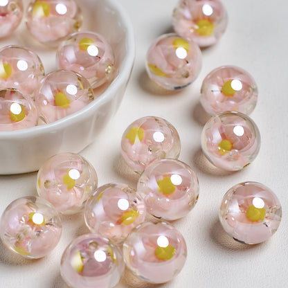 Sweet Bow Inside Resin Round Acrylic Beads 16mm 10pcs 10