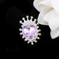 Heart Crown Rhinestone Beads Fancy Faceted Circle Badge 10pcs 17