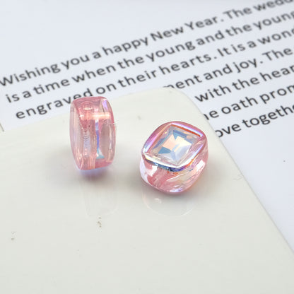 Transparent Square Acrylic Beads 14mm Imitation Zircon Sparkling 20pcs 13