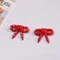Hand Painted Bow Acrylic Beads 27mm Polka Dot Design 10pcs 6