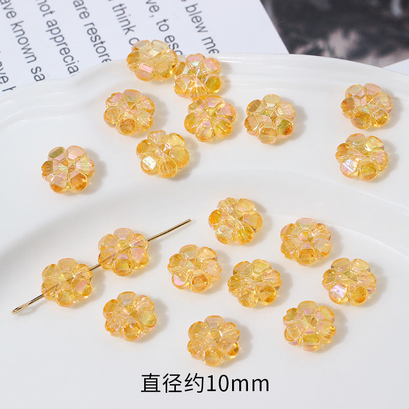 Transparent Faceted Plum Acrylic Beads 10mm Colorful Assorted 50pcs 6