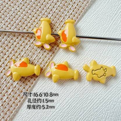 Car and Plane Metal Beads 8mm 16mm Baking Painted Alloy 20pcs 21