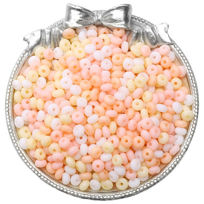 Frosted Abacus Glass Beads 3x6mm Pastel Matte Finish 70pcs 26