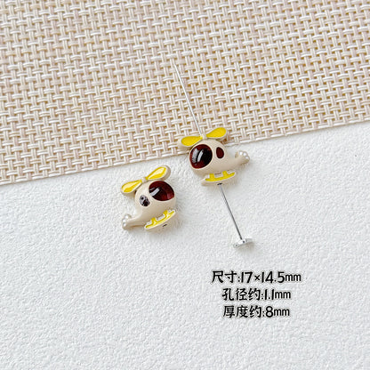 Helicopter and Satellite Metal Beads 17mm Painted Pastel Alloy 10pcs 12